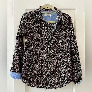 Anthropologie Birds of Paradis Trovata floral corduroy buttondown shirt top S